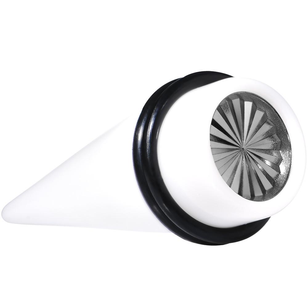 White Acrylic Grey Flashy Tire Rim Taper 2G to 20mm