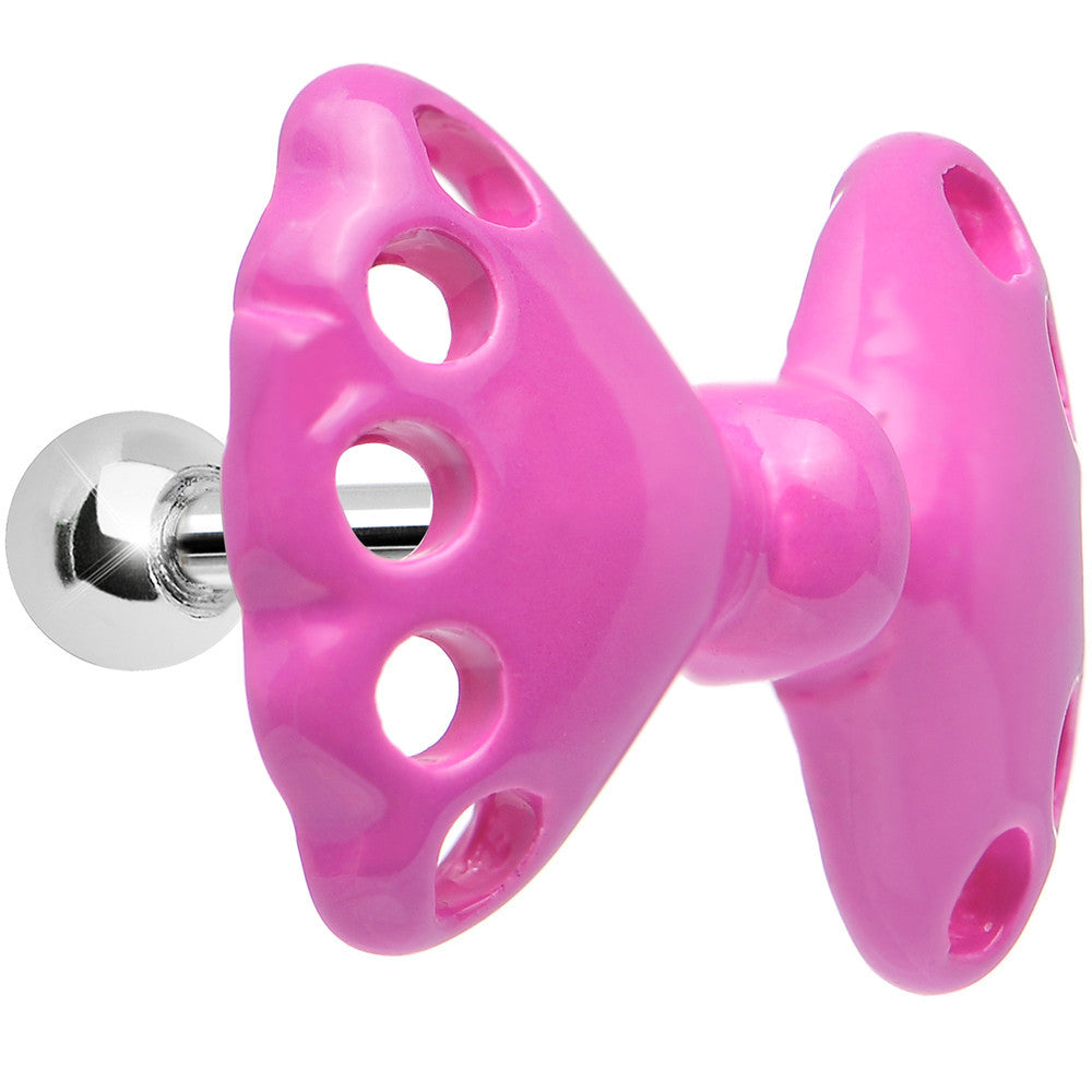 Going to a Party Pink Bow Tie Tragus Cartilage Earring