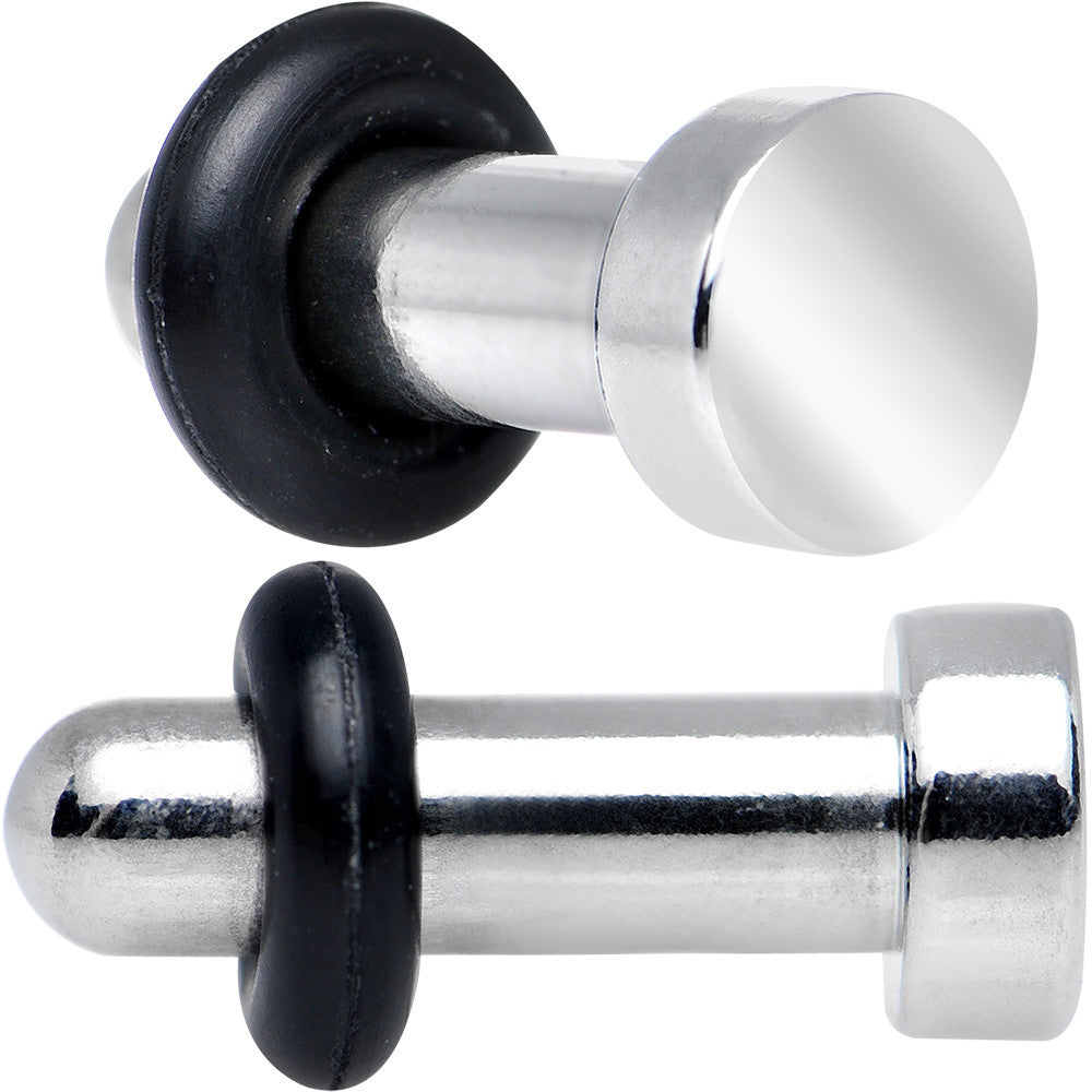 8G Stainless Steel Single Flare Flat Top Plug