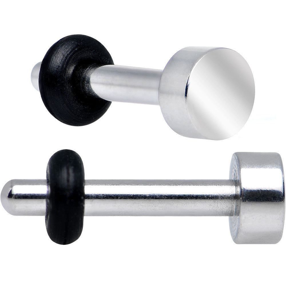 14G Stainless Steel Single Flare Flat Top Plug