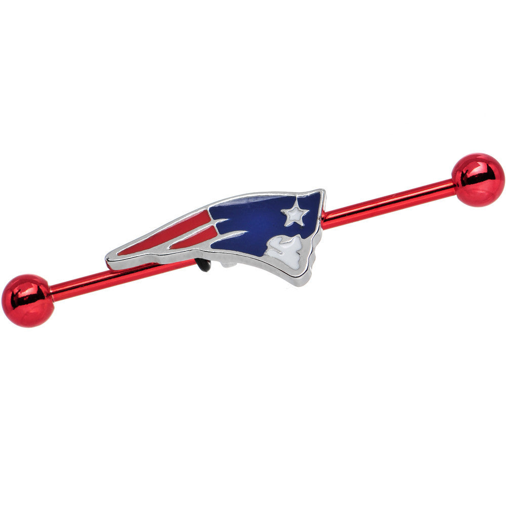 Licensed NFL Red New England Patriots Industrial Barbell 38mm