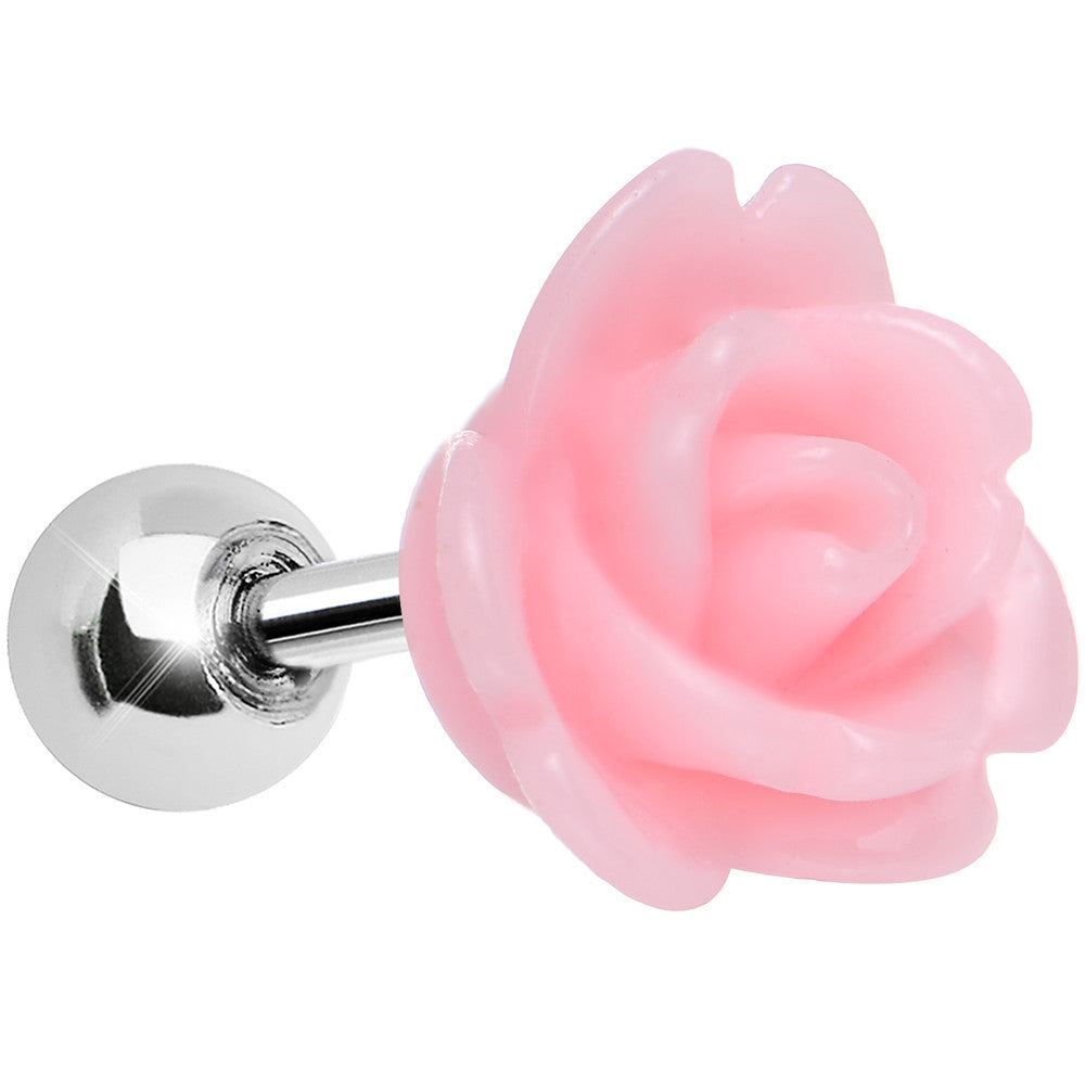 16G Baby Pink Courtship Rose Cartilage Tragus Earring