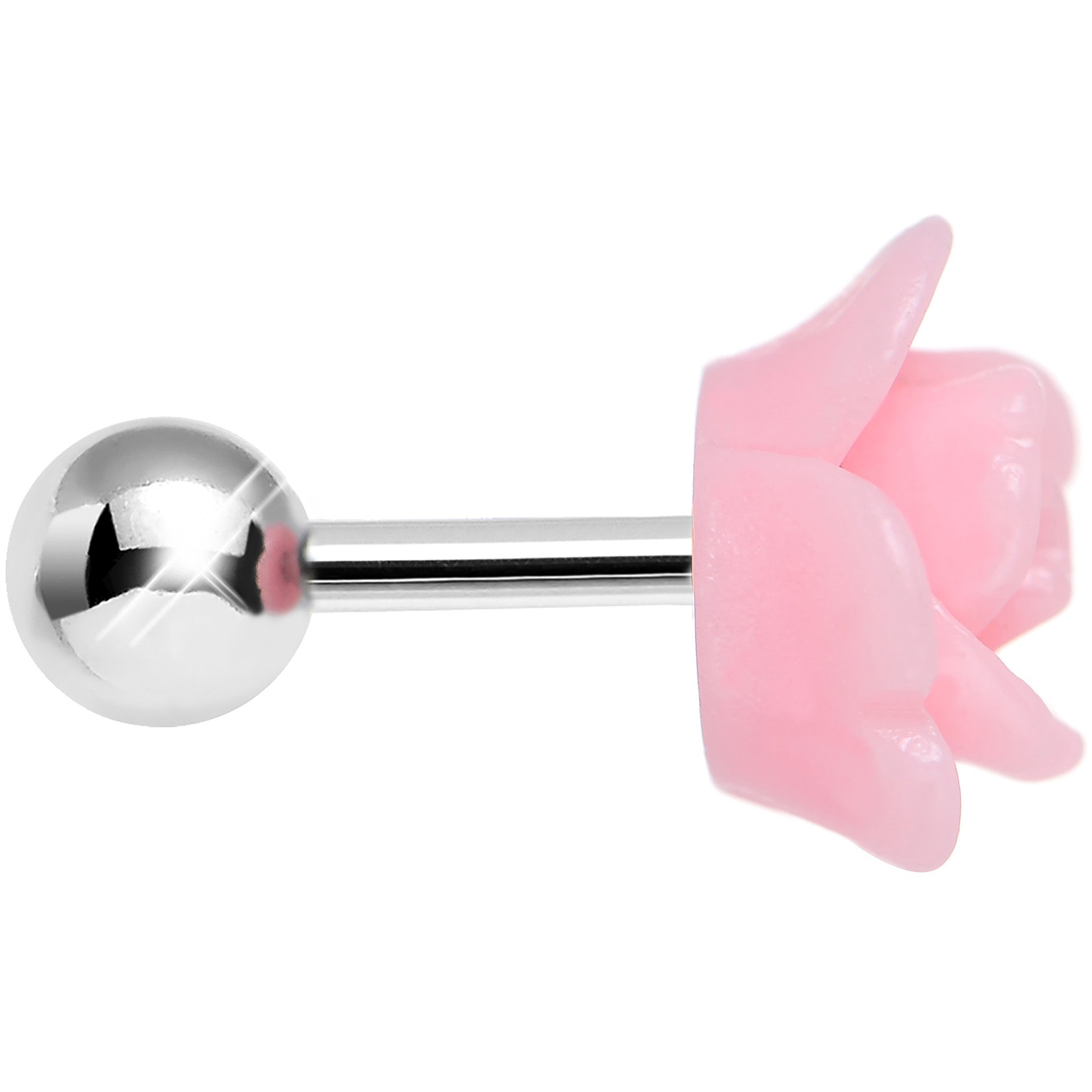 16G Baby Pink Courtship Rose Cartilage Tragus Earring