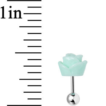16G Mint Green Courtship Rose Cartilage Tragus Earring