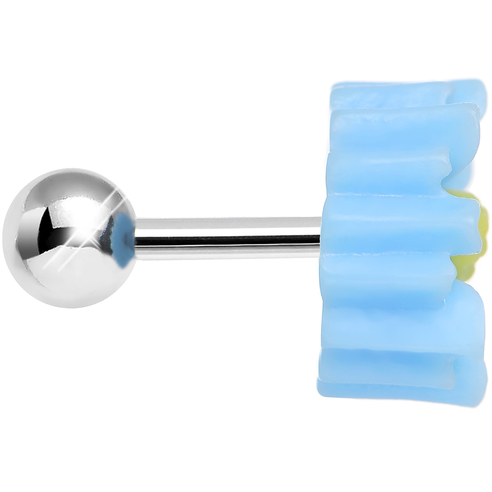 16G Aqua Desert Cactus Flower Cartilage Tragus Earring