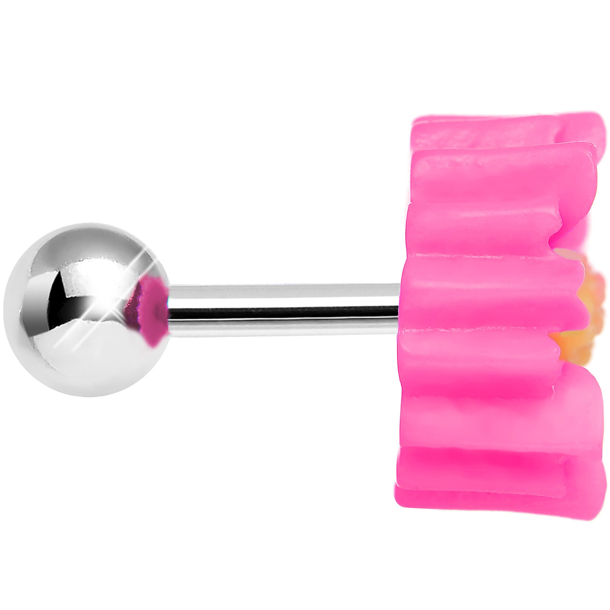 16G Hot Pink Desert Cactus Flower Cartilage Tragus Earring