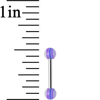 18G Acrylic Plum Purple Stripe Straight Barbell Eyebrow Ring