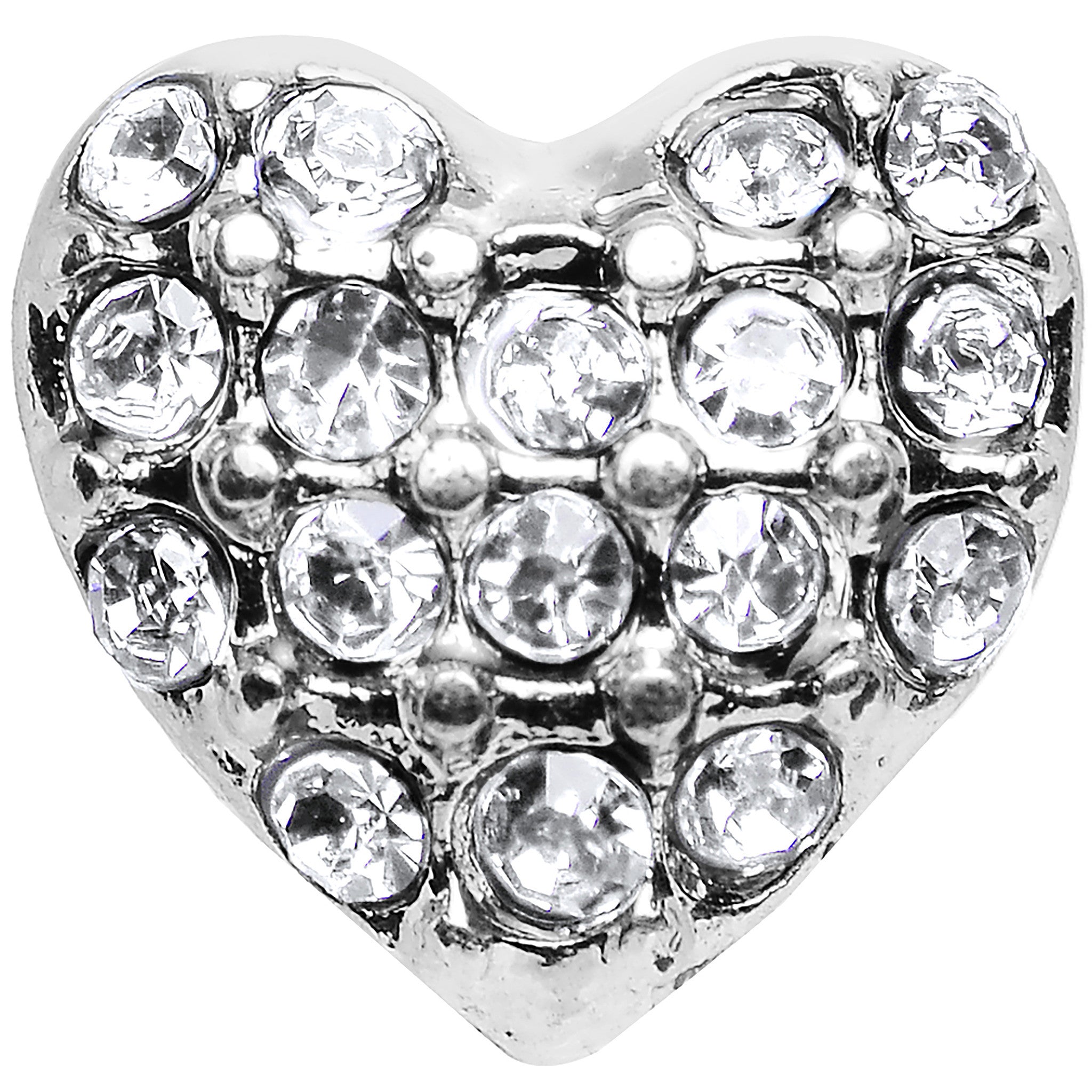 Clear Crystal 18G Faithful Heart Cartilage Tragus Earring