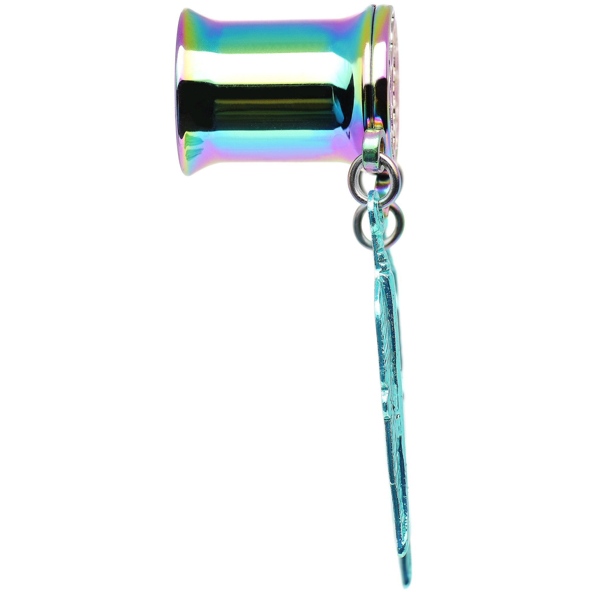 0G Rainbow Titanium Dreamcatcher Dangle Tunnel Sizes 00G to 1 Inch