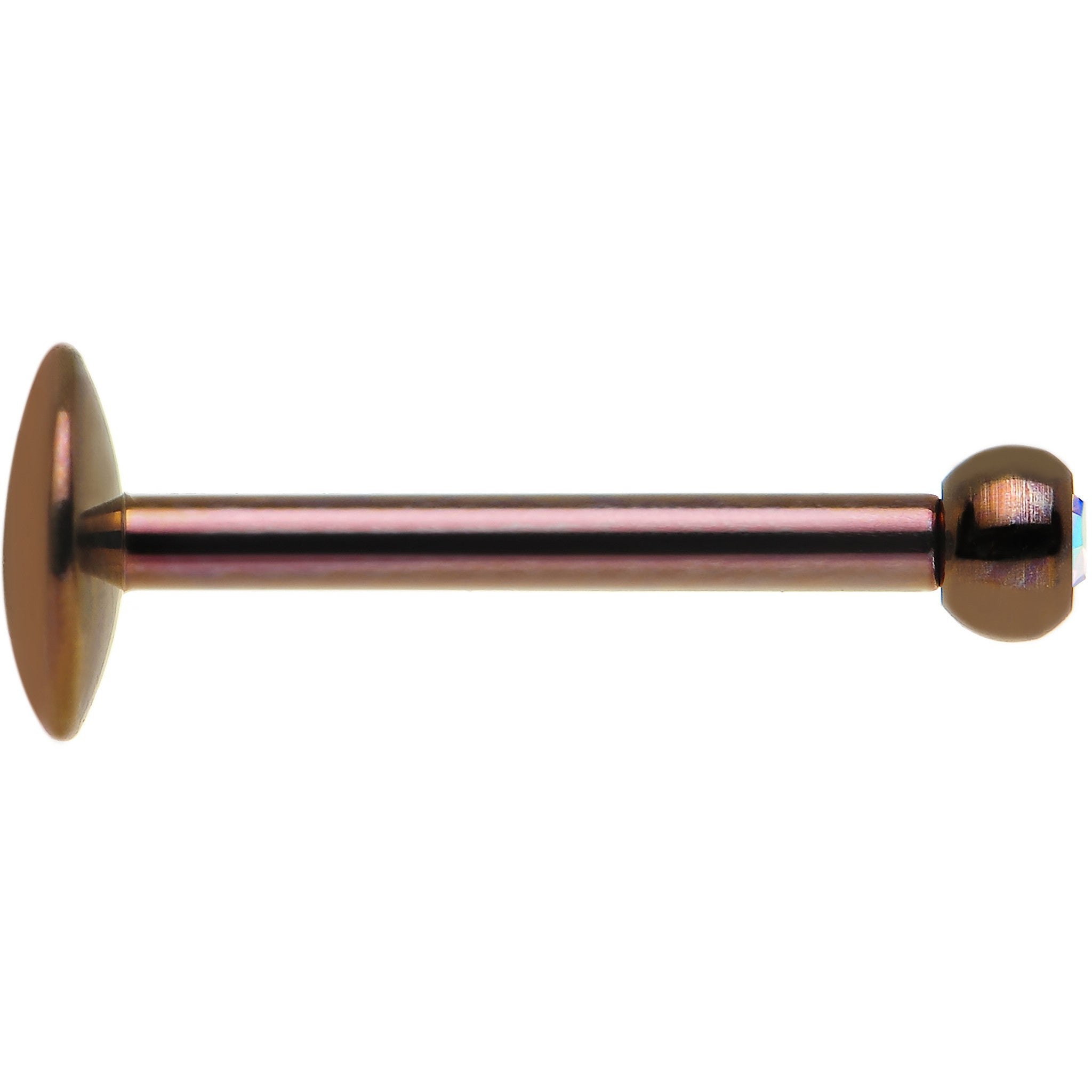 16G 3/8 Aurora Gem Bronze Anodized Titanium Labret Monroe 2.5mm