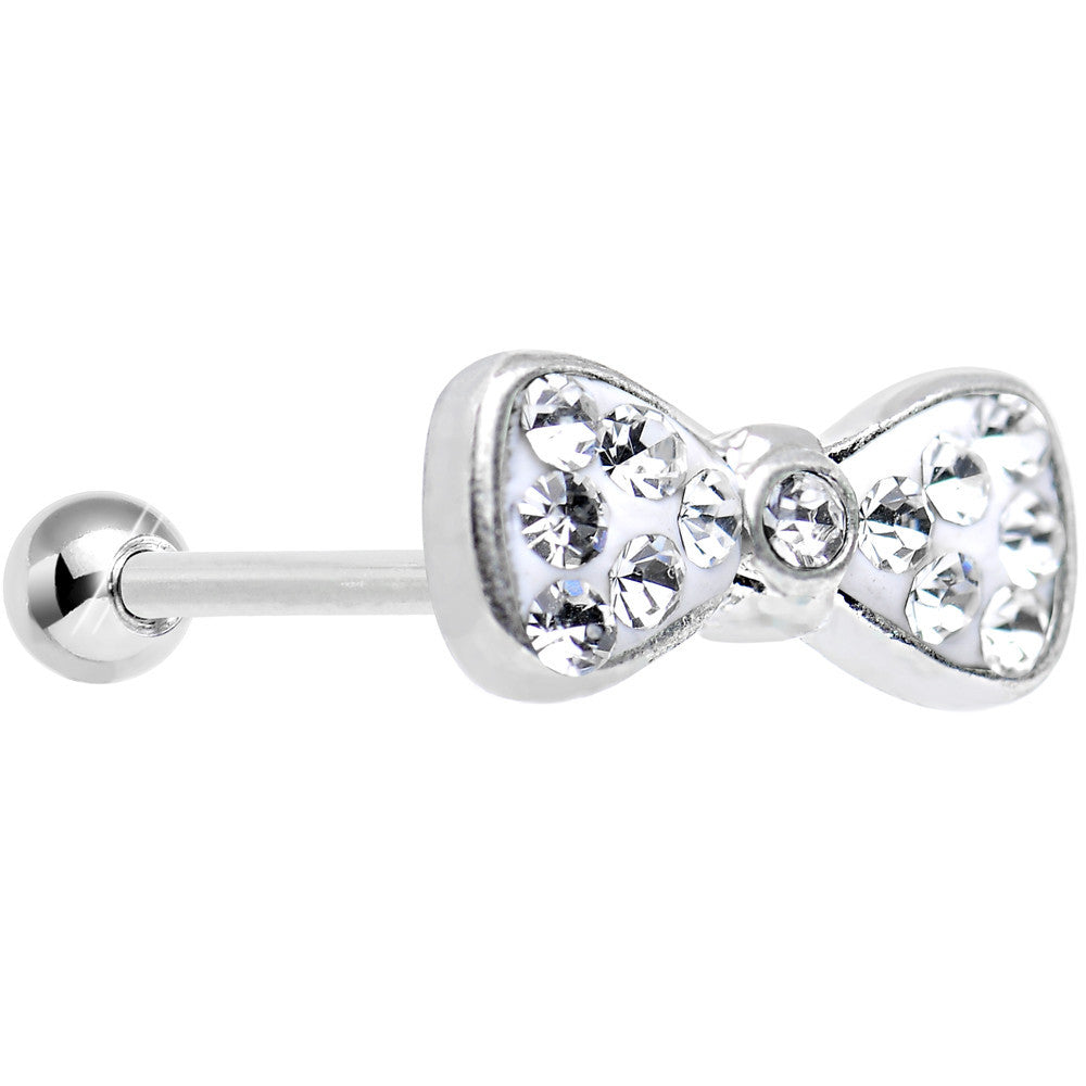 18G Clear Gem New Year Bow Tie Cartilage Tragus Earring