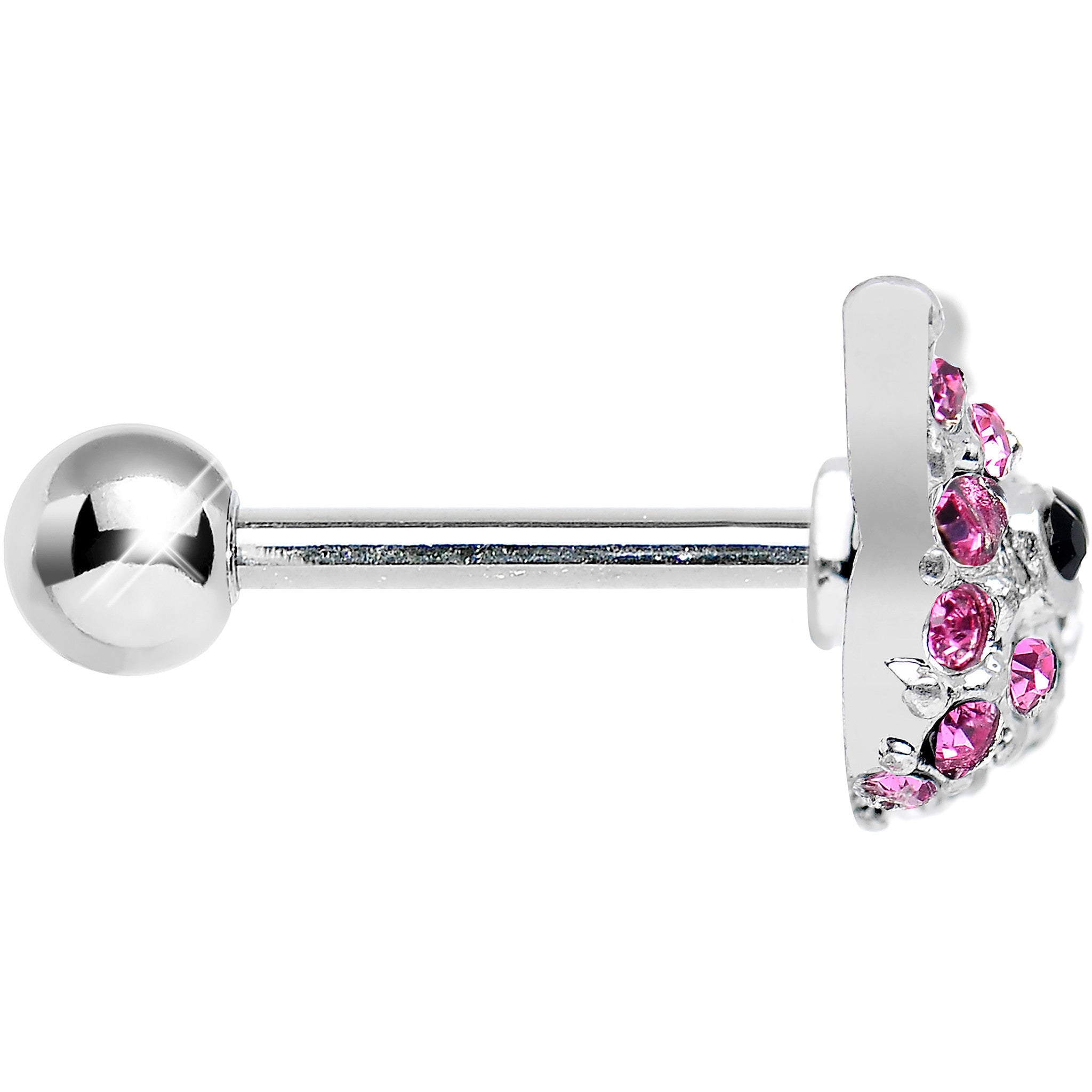 18G Pink Gem Pretty Kitty Cat Cartilage Tragus Earring