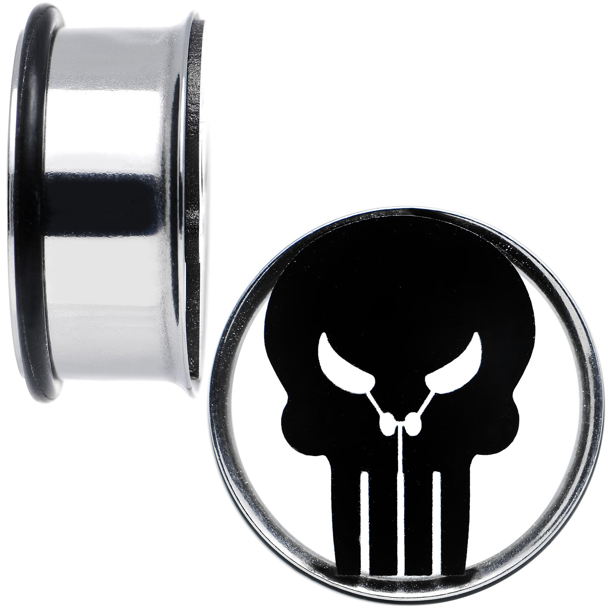 7/8 Licensed The Punisher Single Flare Steel Tunnel Plugs Set