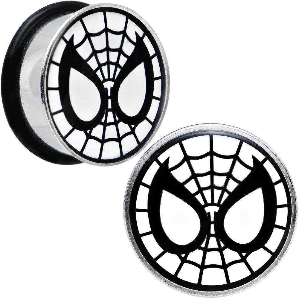 7/8 Licensed Spider-Man Single Flare Steel Tunnel Plugs Set