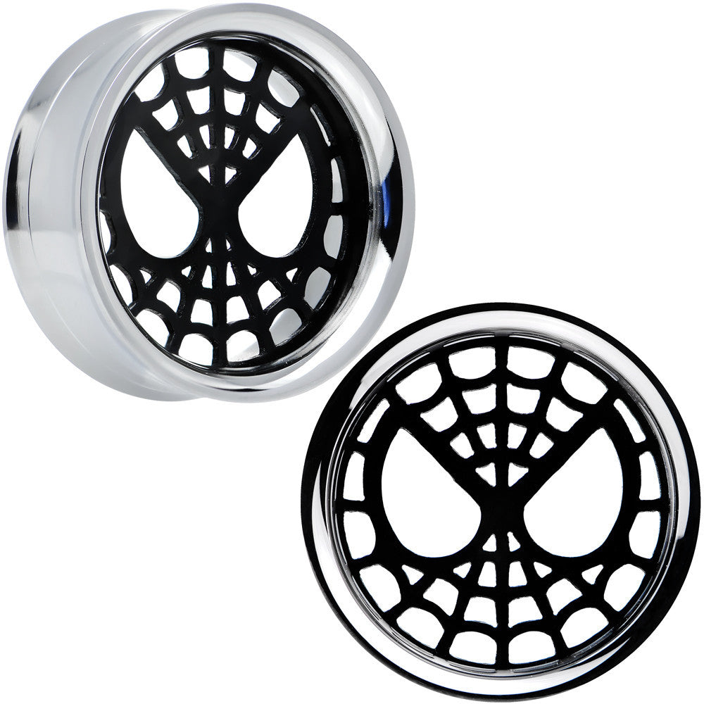 1 inch Licensed Spider-Man Steel Screw Fit Tunnel Plugs Set