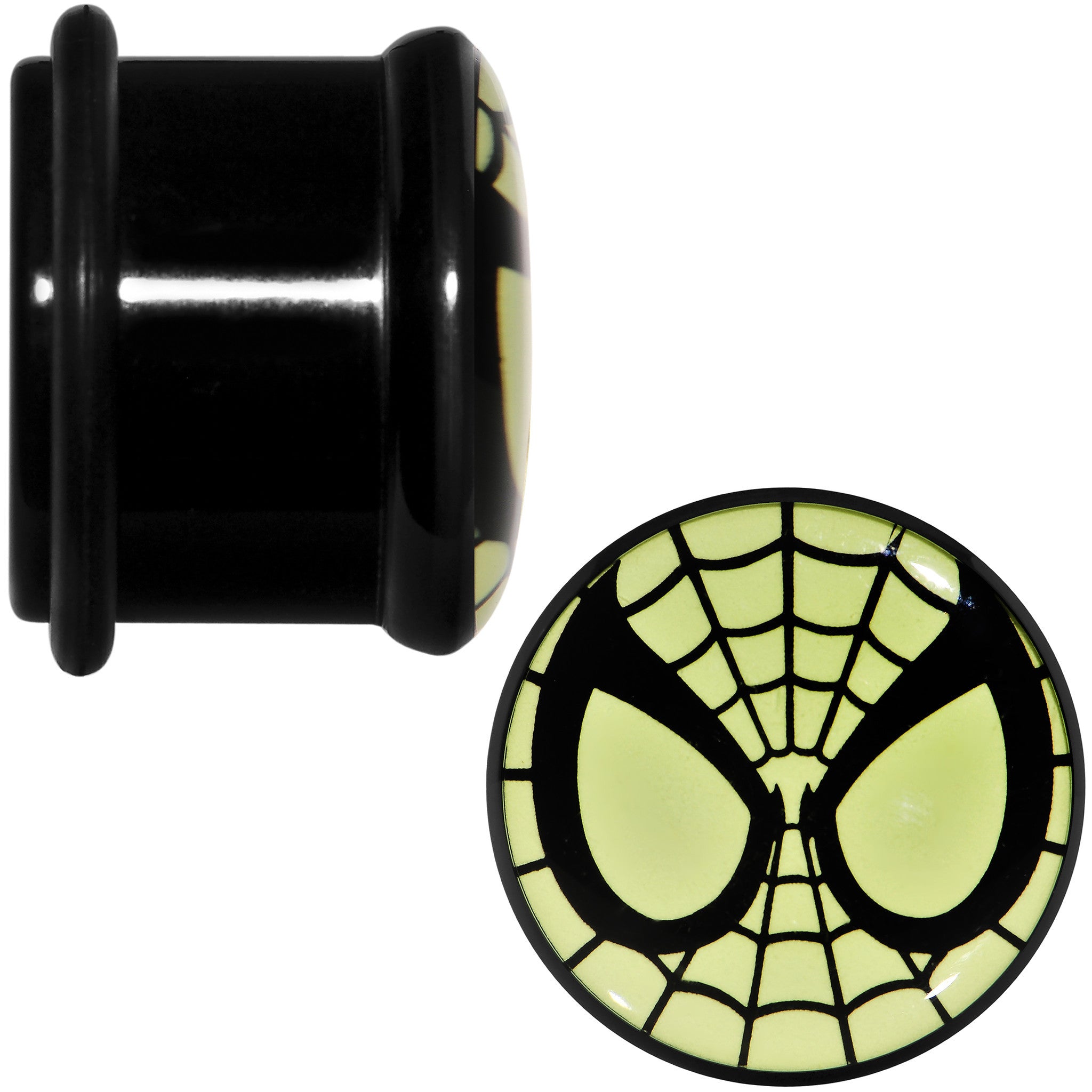 9/16 Licensed Spider-Man Glow in the Dark Screw Fit Plugs Set