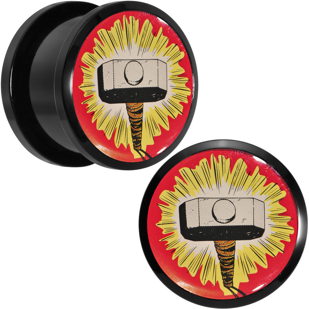5/8 Licensed Thor Hammer Logo Acrylic Screw Fit Plugs Set