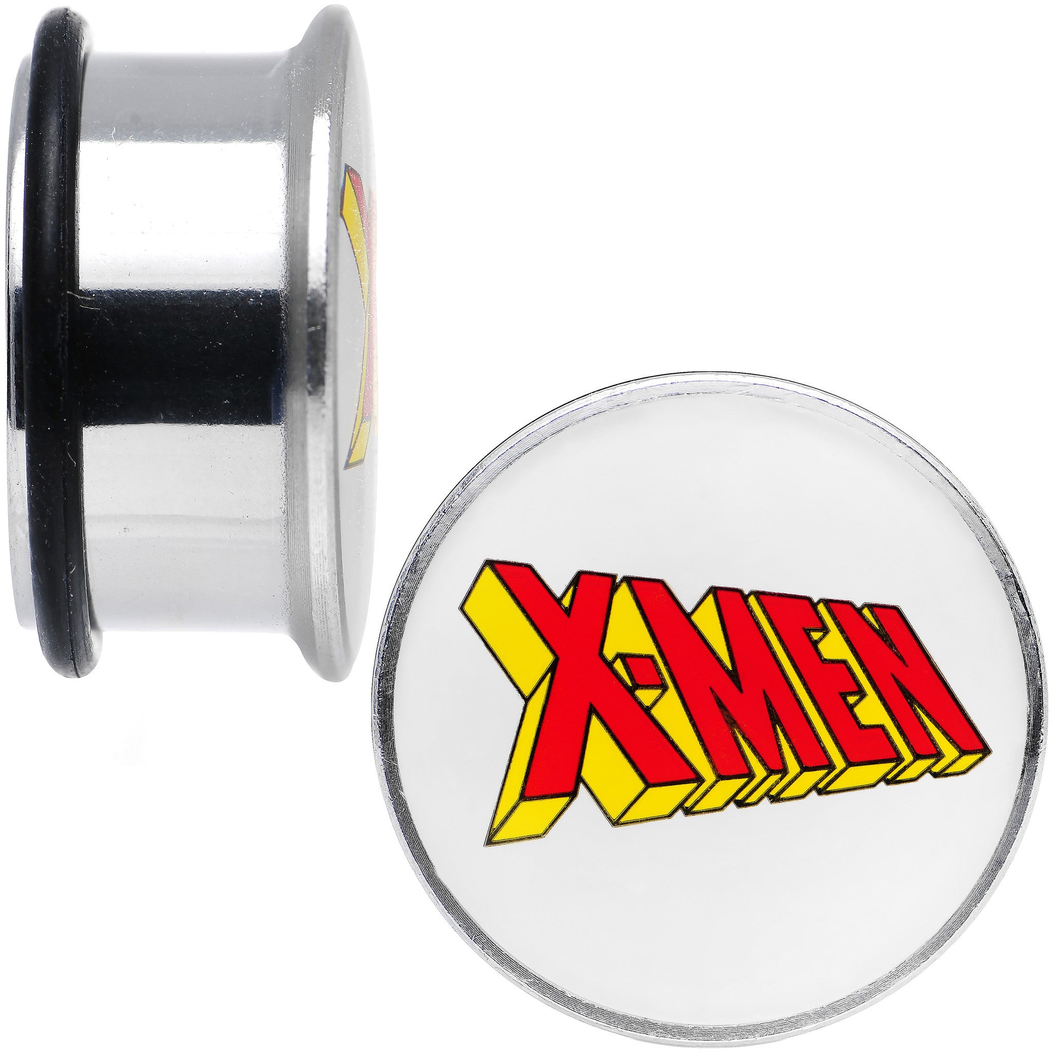 3/4 Licensed X-Men Single Flare Steel Tunnel Plugs Set