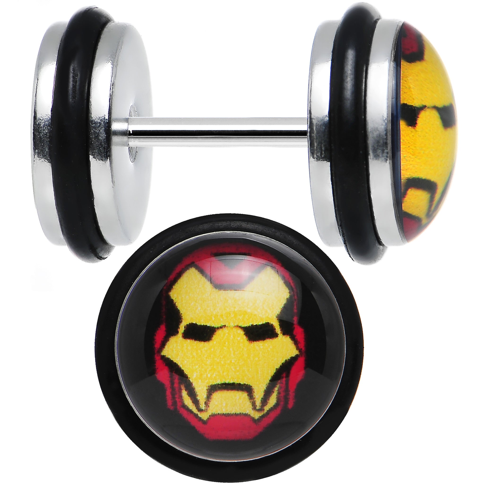 Licensed Iron Man Stainless Steel Cheater Plugs Set