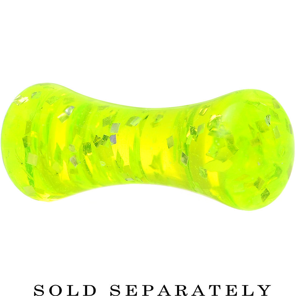 8G Neon Green Ultra Glitter Saddle Plug