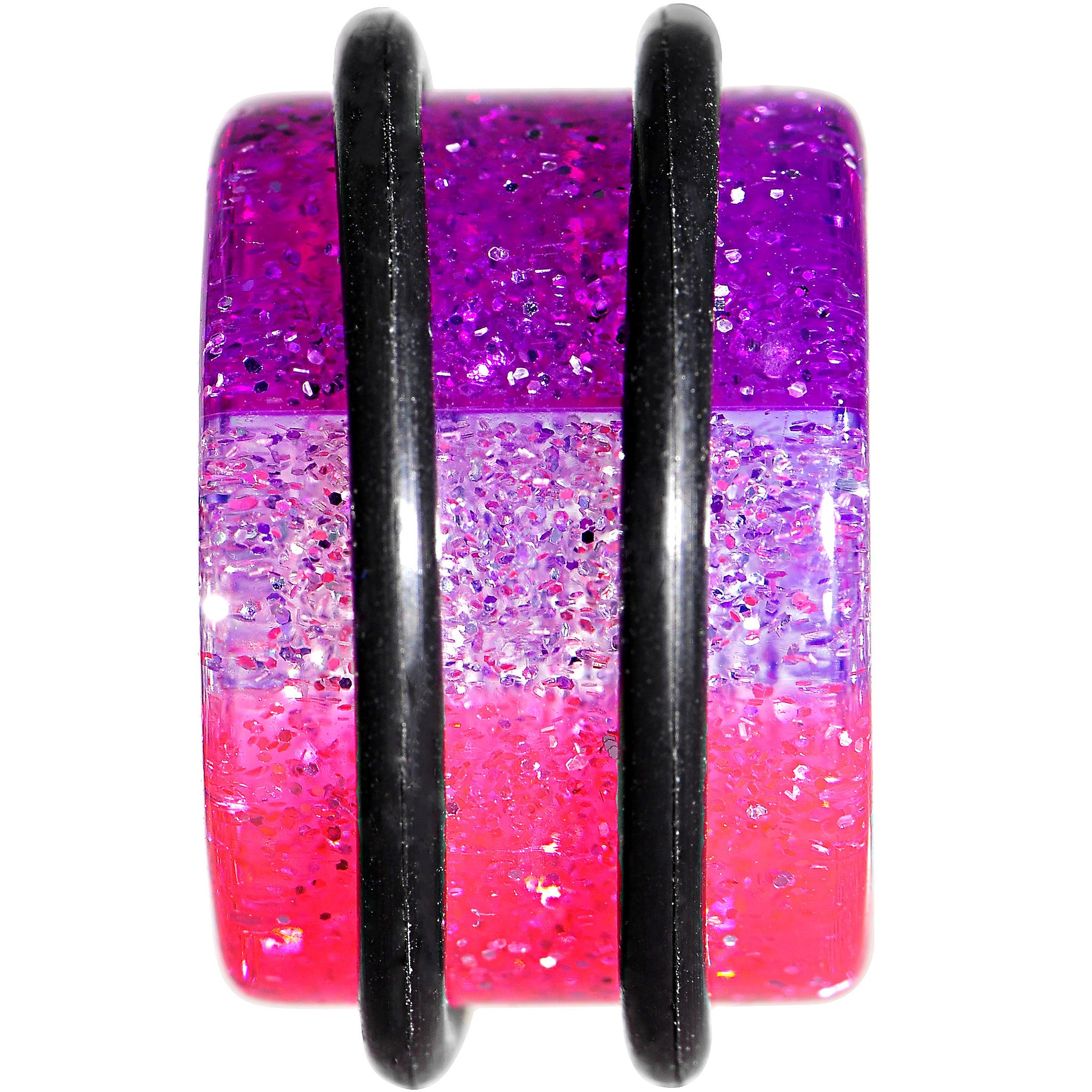 5/8 Multi Pink Acrylic Perfectly Rosy Glitter Single Flare Plug