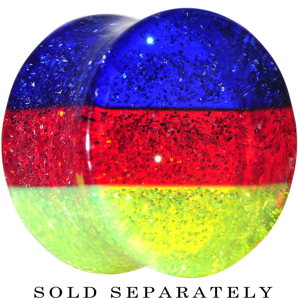 5/8 Green Red Blue Acrylic Vibrant Glitter Saddle Plug