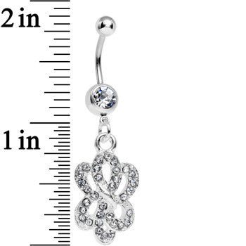 Clear Gem Sparkling Sailor Knot Dangle Belly Ring