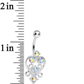 Aurora Gem Lovely in Lace Heart Belly Ring