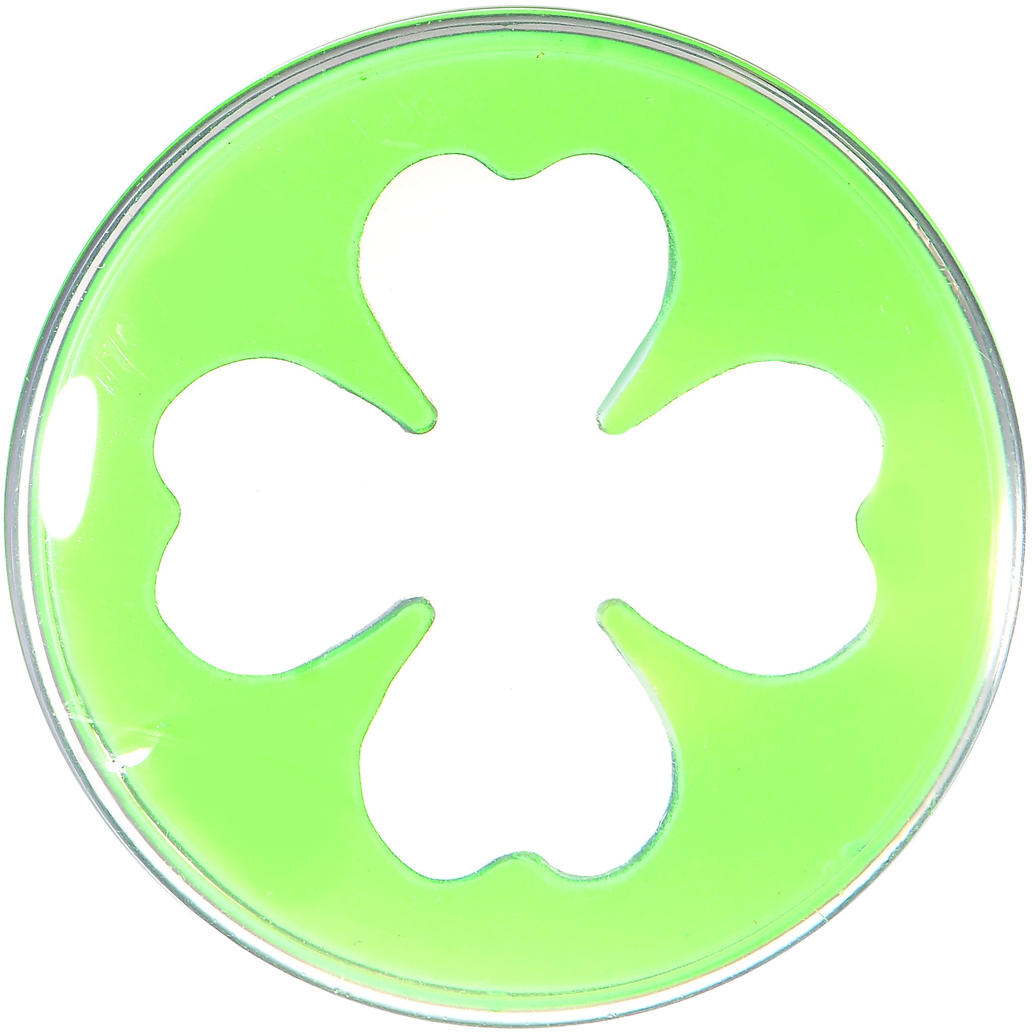 20mm Clear Green Acrylic Lucky Clover Saddle Plug