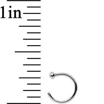 20G 1/4 Clear Gem Stainless Steel Nose Hoop
