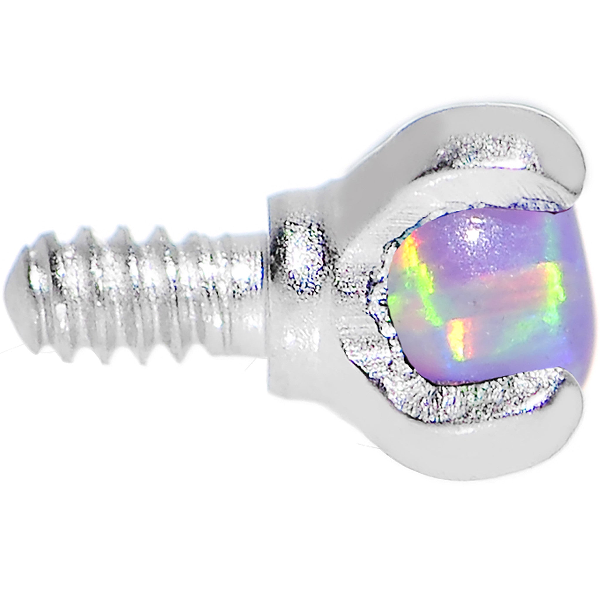 16G 2.5mm Faux Purple Prong Set Opal Titanium Dermal Top