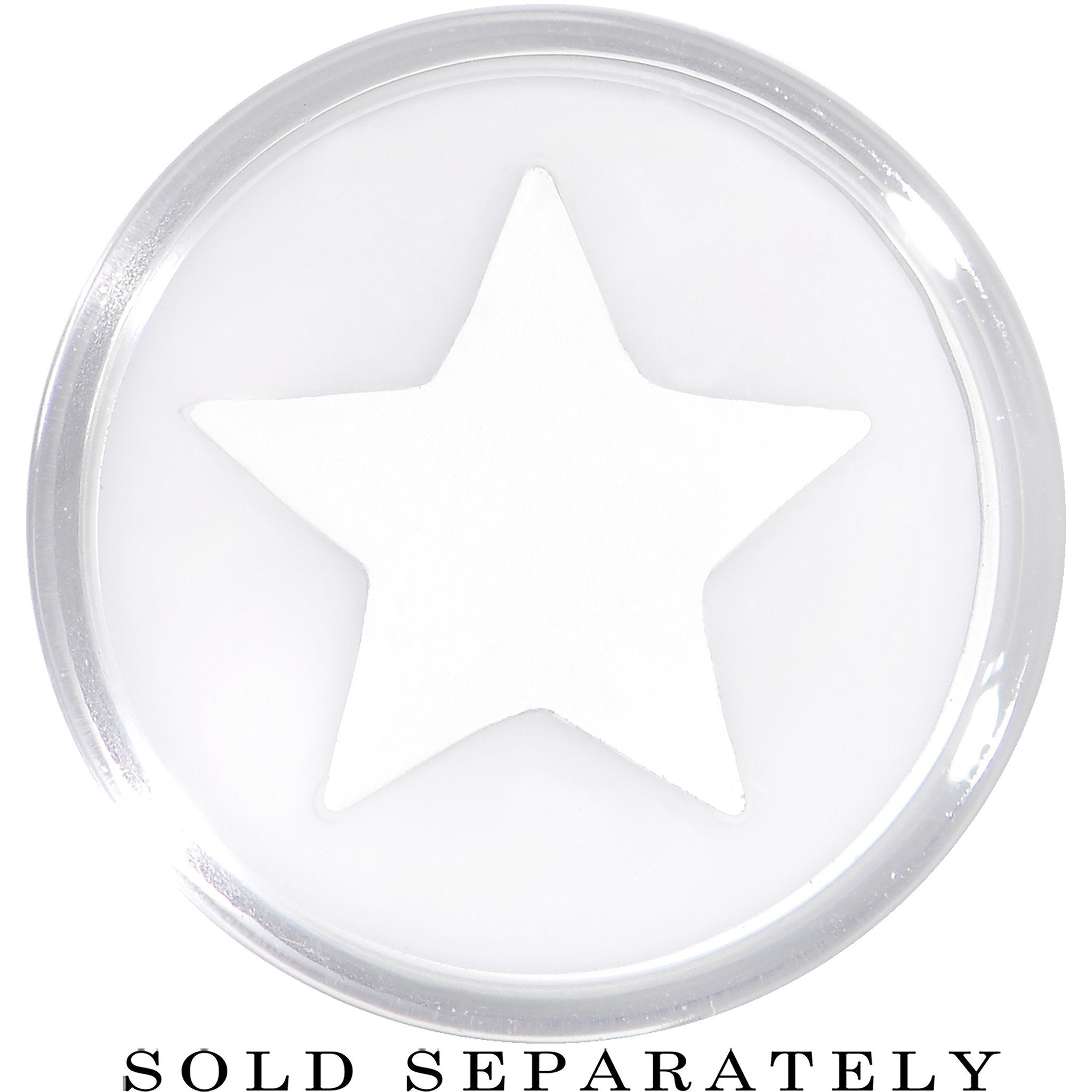 Clear White Acrylic Wish on a Star Saddle Plug 2G to 20mm