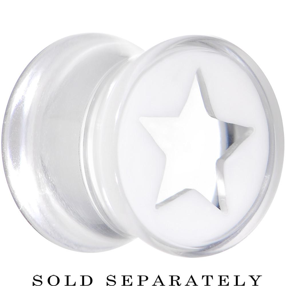 Clear White Acrylic Wish on a Star Saddle Plug 2G to 20mm
