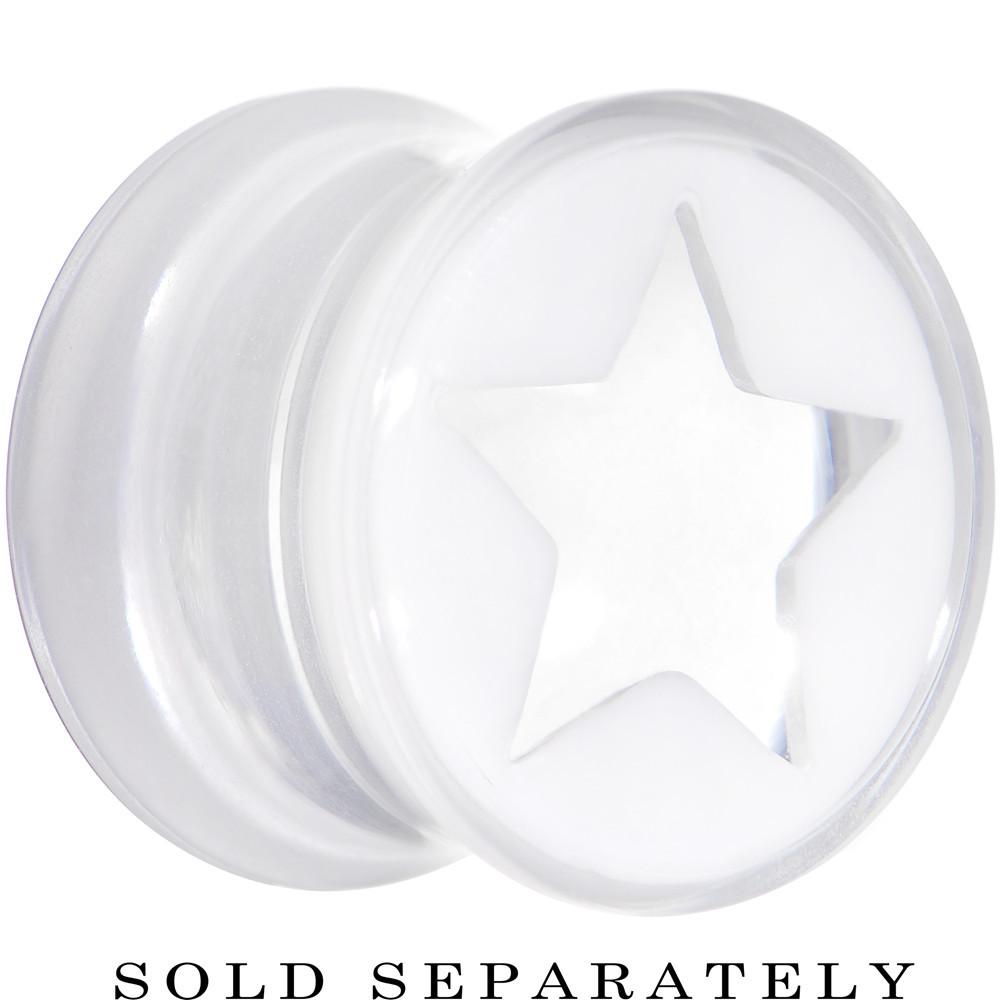 Clear White Acrylic Wish on a Star Saddle Plug 2G to 20mm
