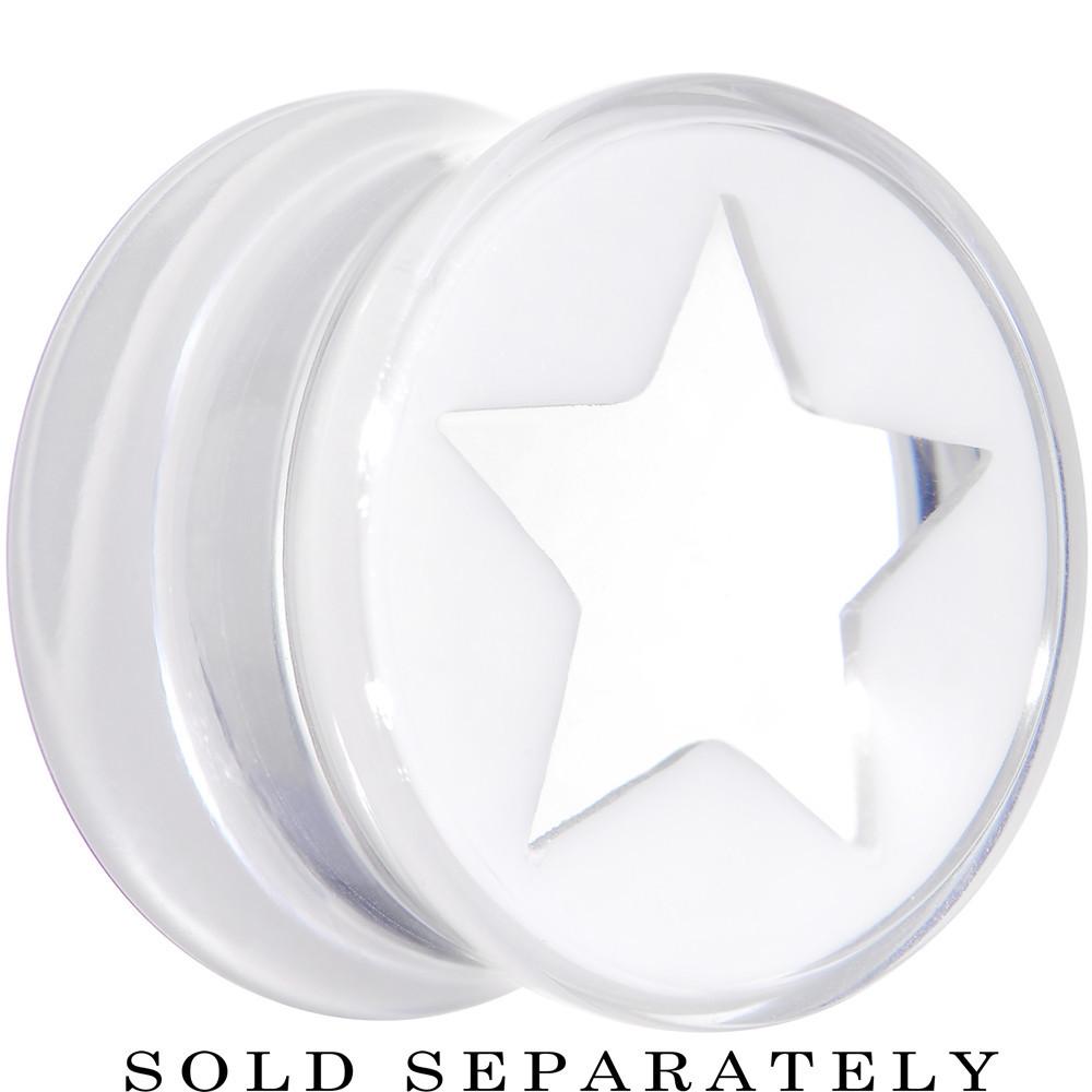 Clear White Acrylic Wish on a Star Saddle Plug 2G to 20mm