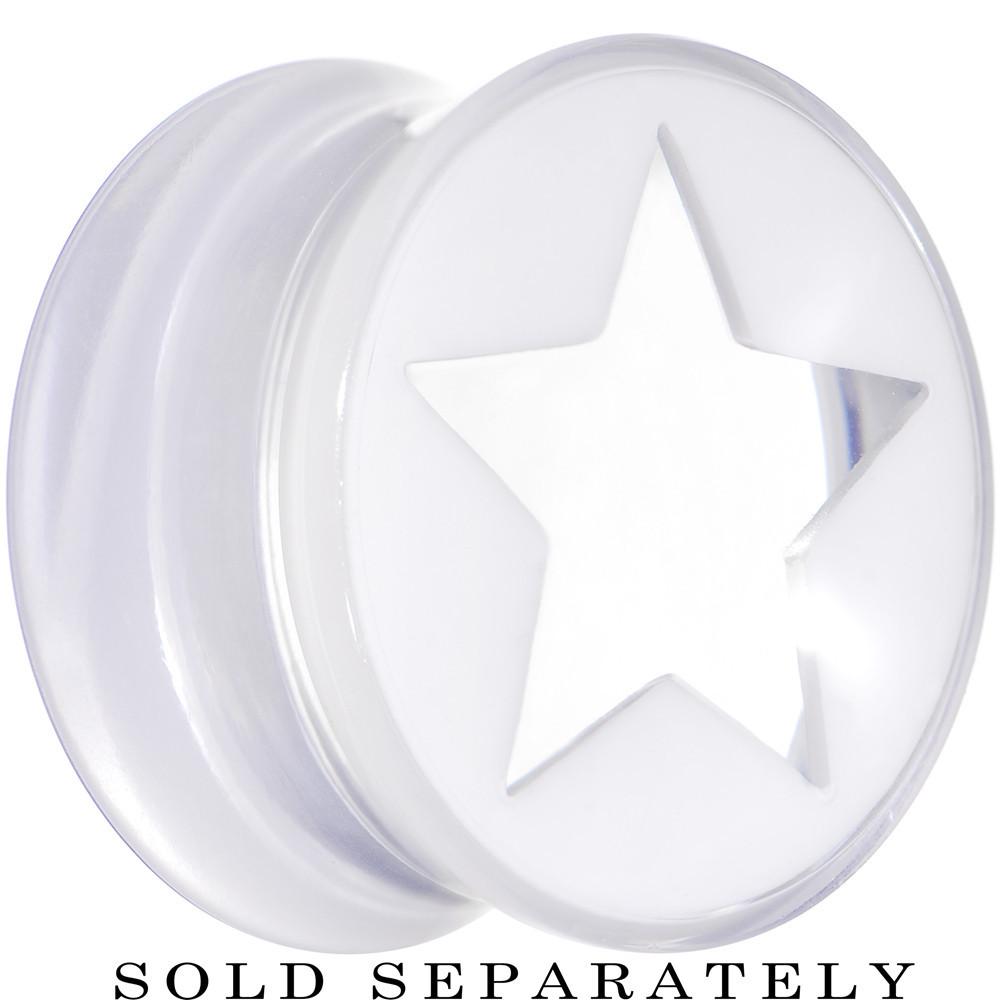 Clear White Acrylic Wish on a Star Saddle Plug 2G to 20mm