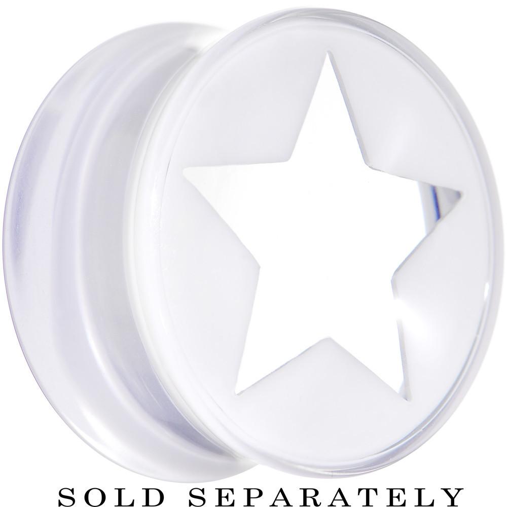 Clear White Acrylic Wish on a Star Saddle Plug 2G to 20mm