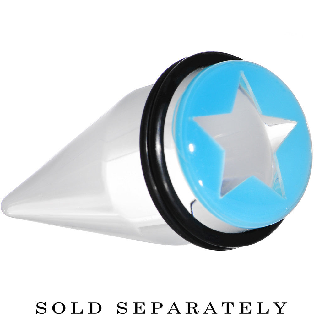20mm Clear Light Blue Acrylic Wish on a Star Taper