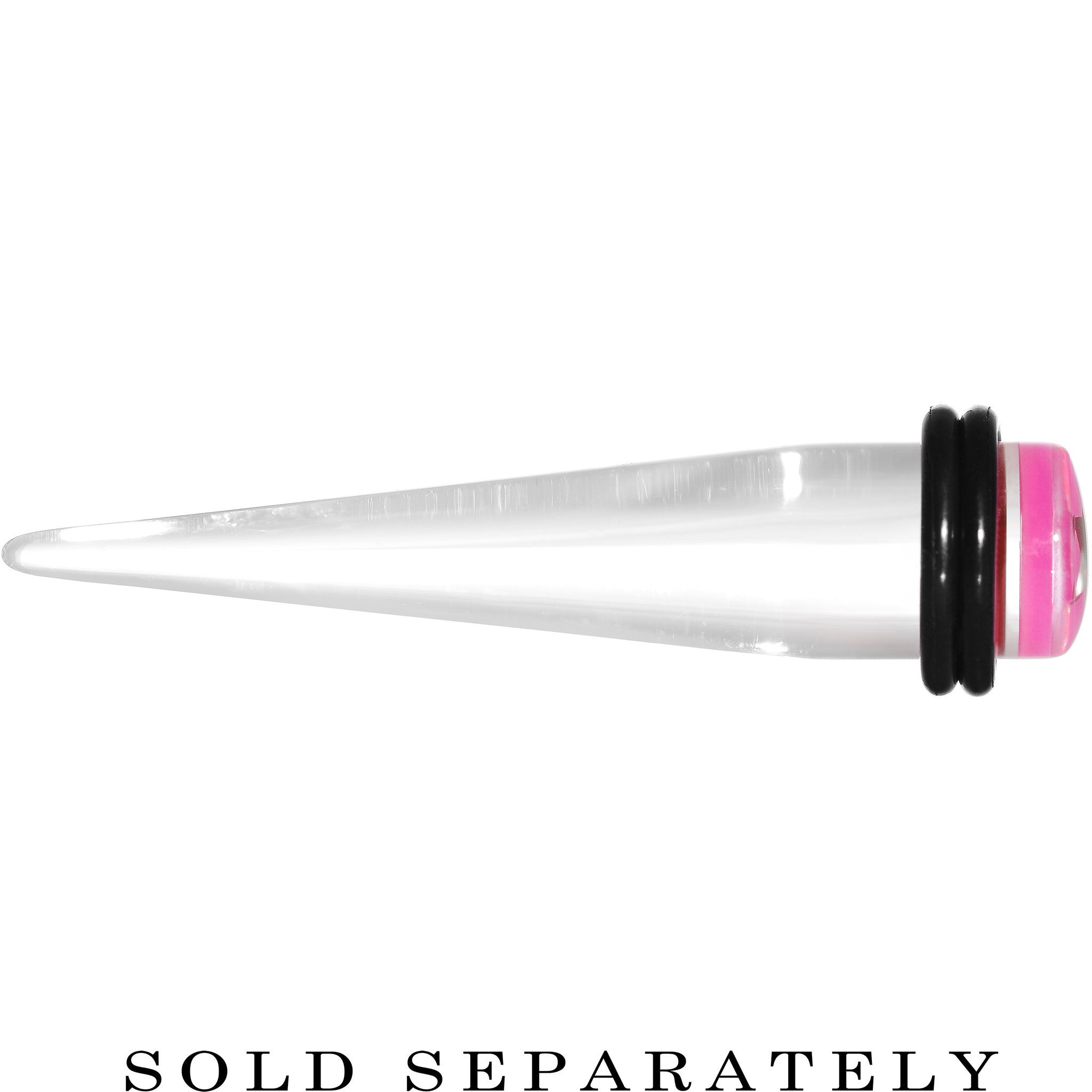 00G Clear Pink Acrylic Set Sail Nautical Anchor Taper