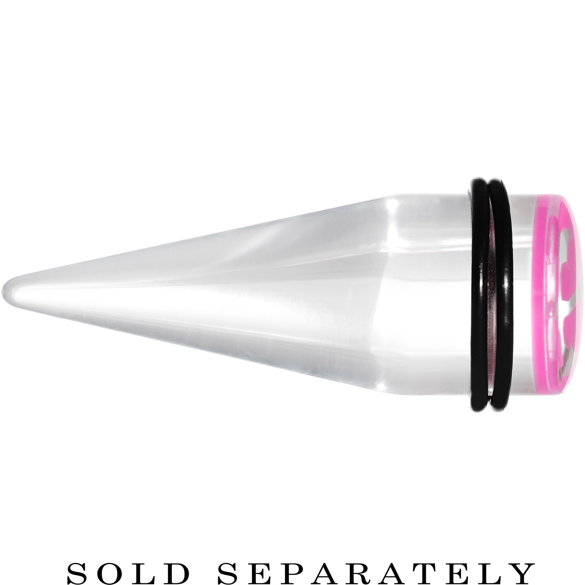 18mm Clear Pink Acrylic Set Sail Nautical Anchor Taper