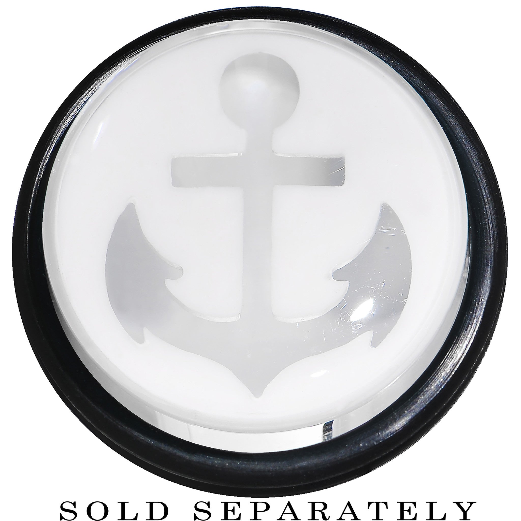 20mm Clear White Acrylic Set Sail Nautical Anchor Taper