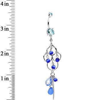 Blue Double Gem Baroness Katrina Chandelier Belly Ring
