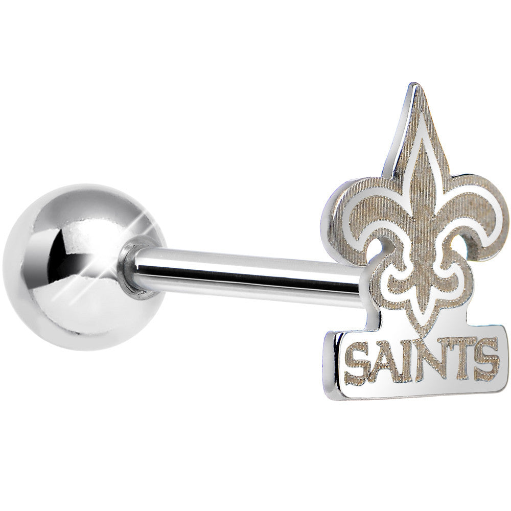 Officially Licensed NFL Cut Out New Orleans Saints Barbell Tongue Ring