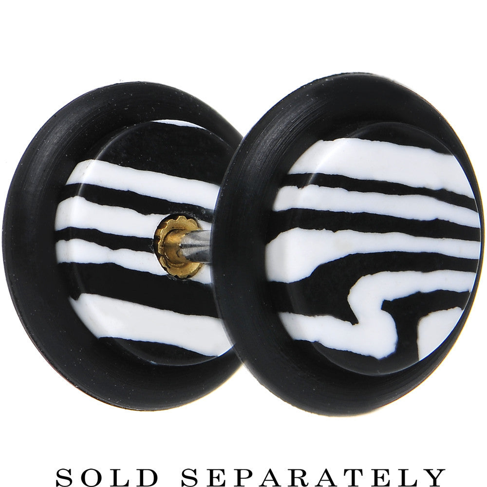 White Black Stone Animal Stripe Cheater Plug