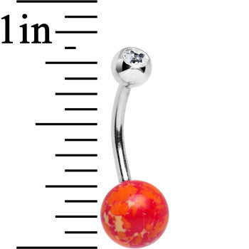 Clear Gem Orange Cerulean Cosmos Belly Ring