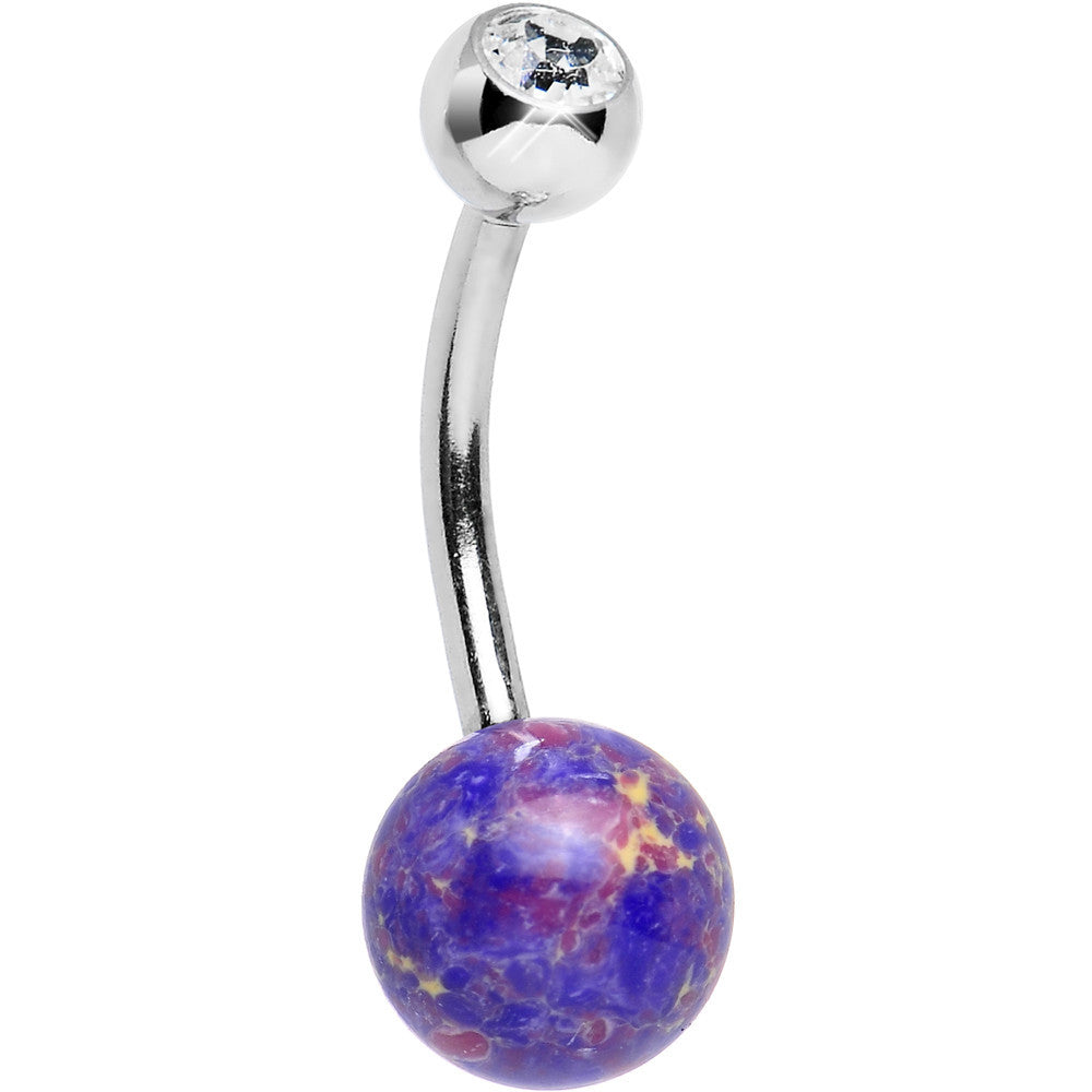 Clear Gem Twilight Tempest Purple Stone Belly Ring