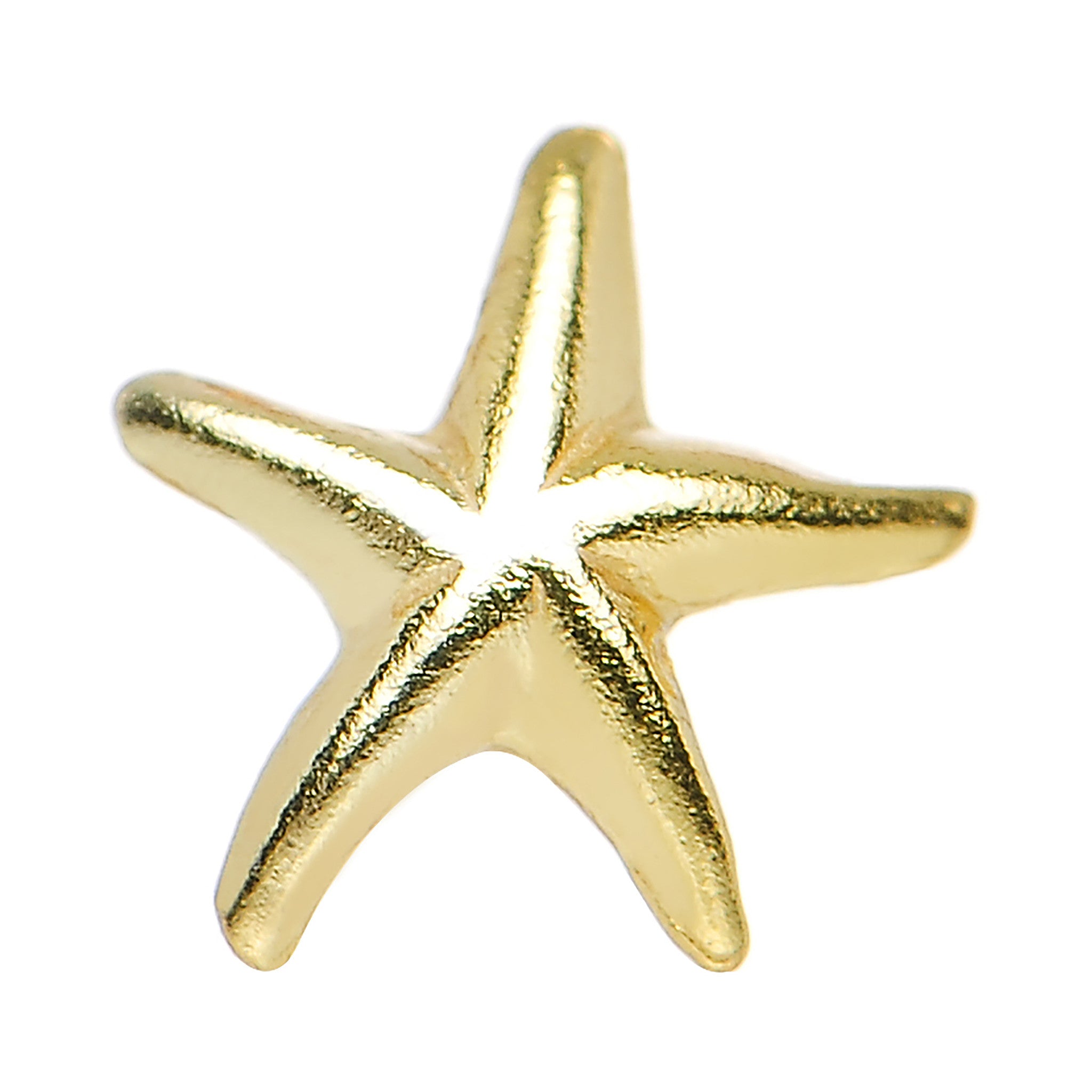 22 Gauge 925 Sterling Silver Gold Plated Ocean Starfish Nose Screw
