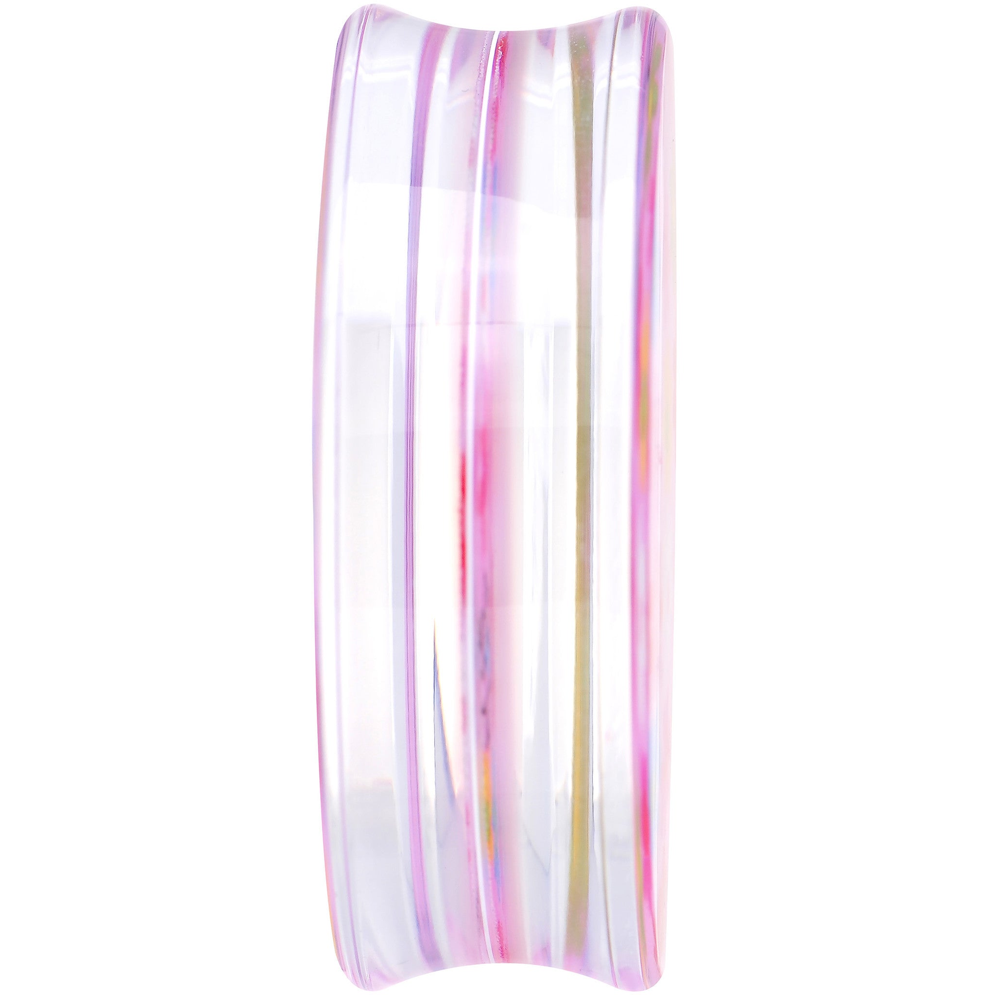 42mm Acrylic Pink Multicolored Flower Power Saddle Plug