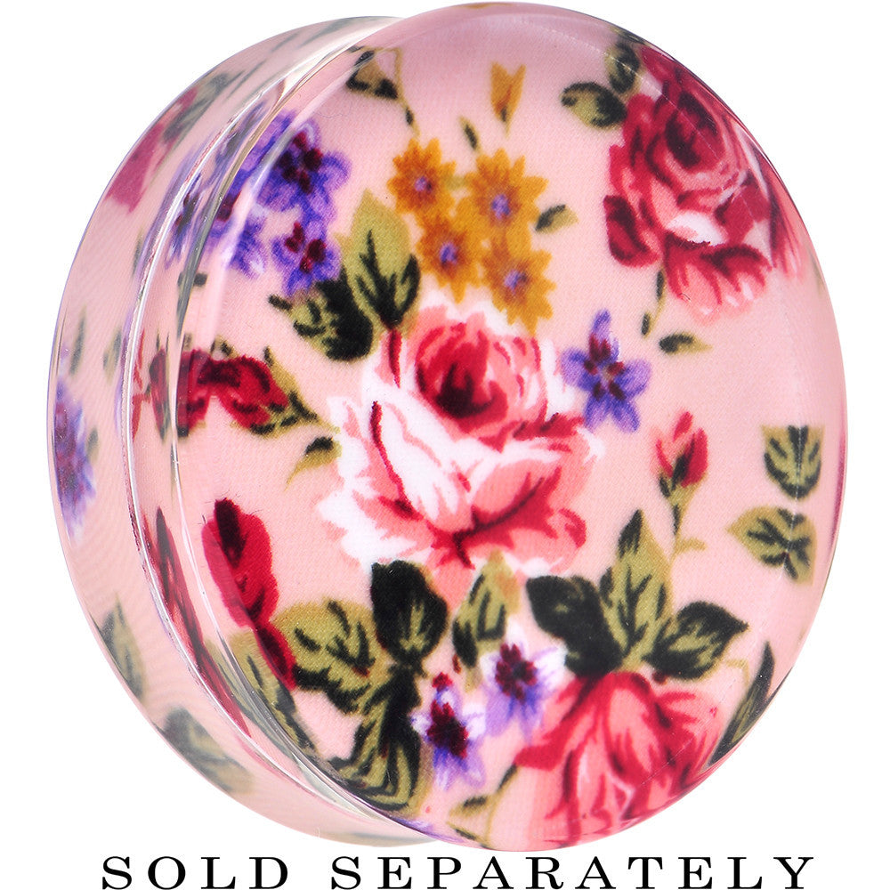 44mm Acrylic Pink Grandma's Wallpaper Flowered Saddle Plug