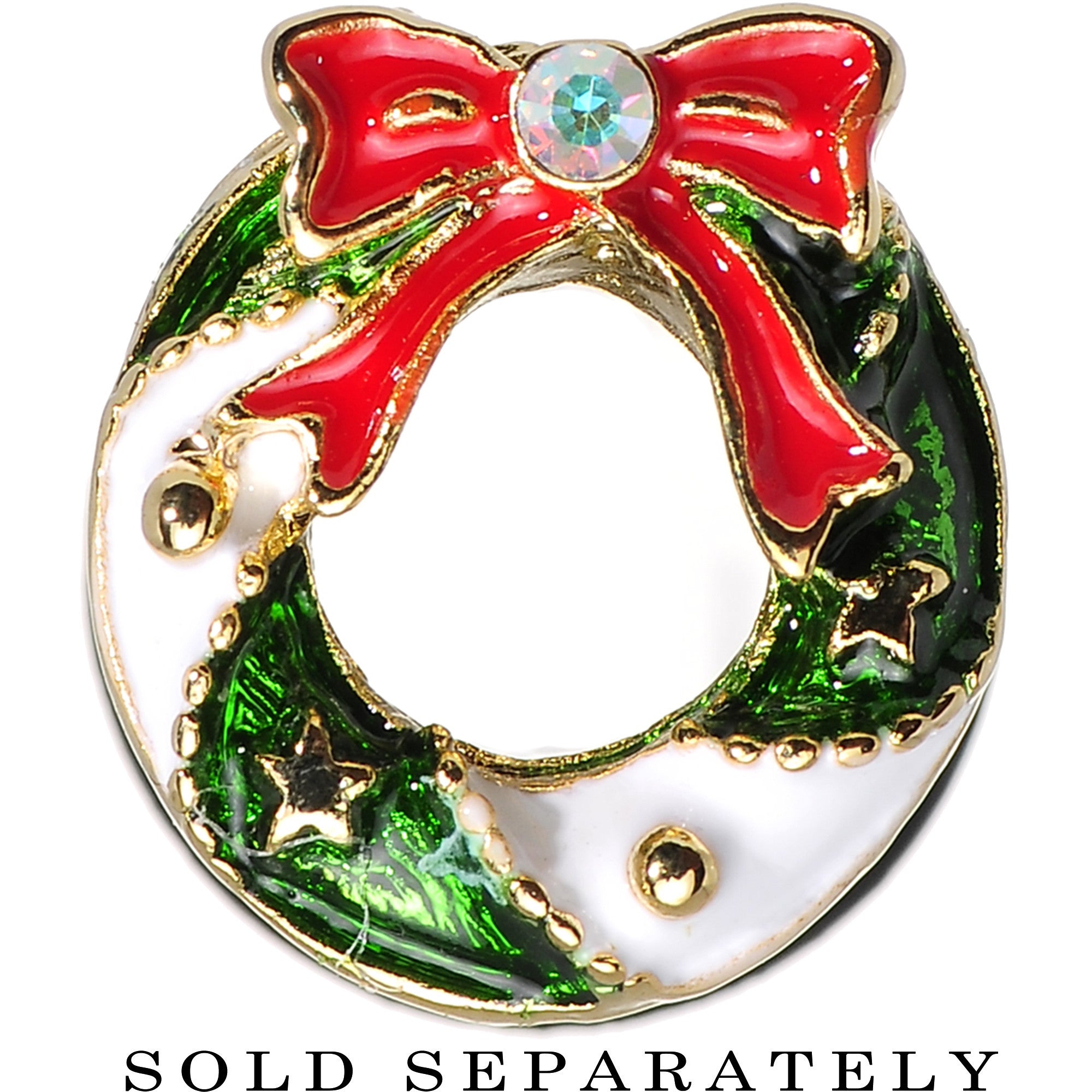 00G Festive Wreath Christmas Single Flare Plug